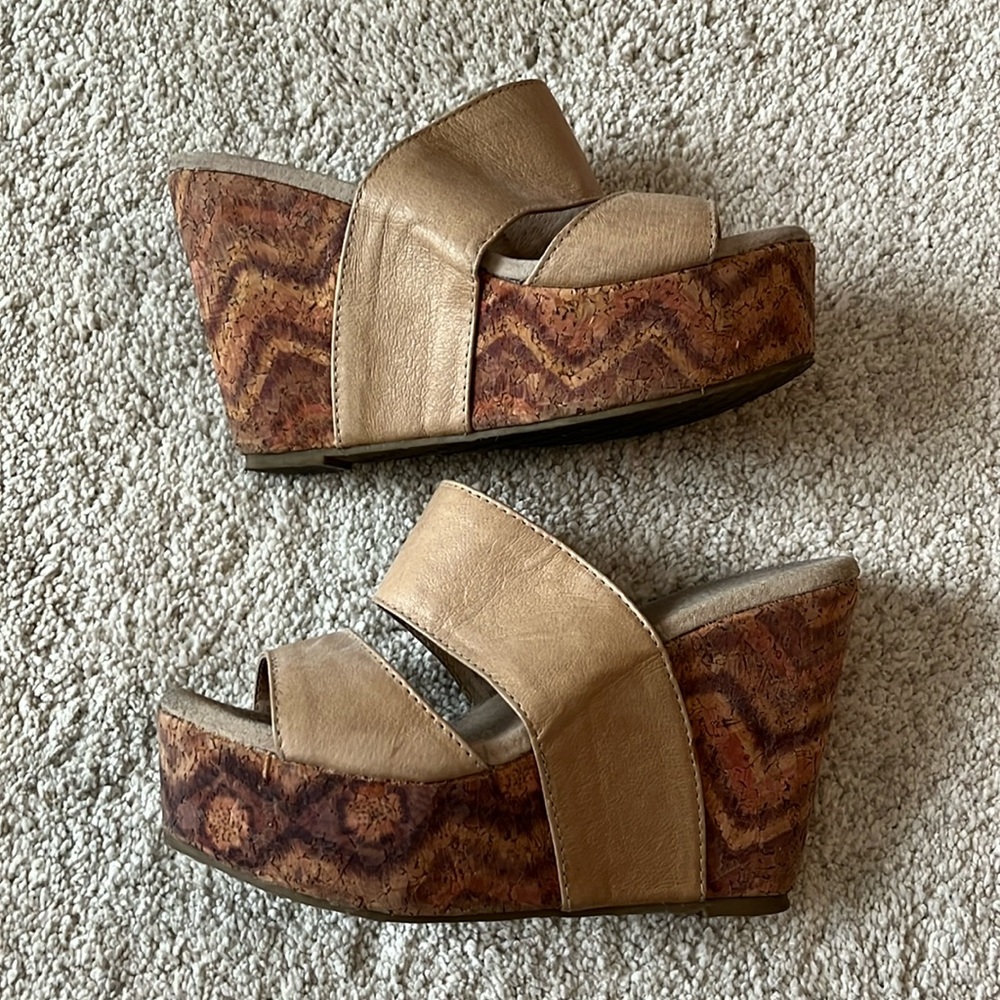 Cork platform sandals